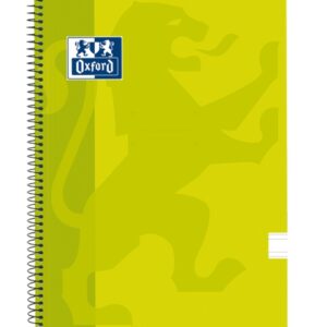 oxford school classic cuaderno espiral tapa de plastico folio pauta 3.5 con margen 80 hojas color lima