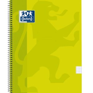 oxford school classic cuaderno espiral tapa de plastico folio 4x4 80 hojas margen 4x4 tamaño folio color lima
