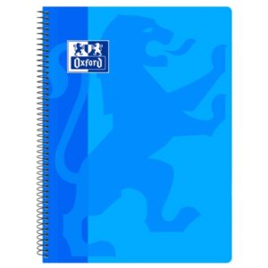 oxford school classic cuaderno espiral tapa de plastico folio 4x4 80 hojas color turquesa