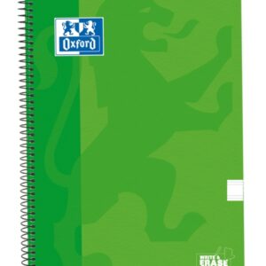 oxford school classic cuaderno espiral tapa extradura write&erase folio pauta 2.5mm 80 hojas color verde