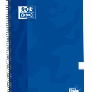 oxford school classic cuaderno espiral tapa extradura write&erase pauta 2.5mm con margen 80 hojas color azul marino