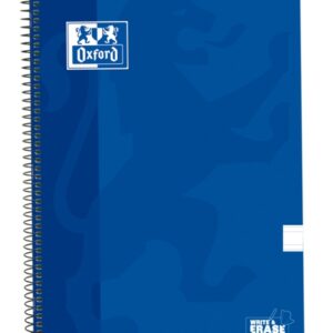 oxford school classic cuaderno espiral tapa extradura write&erase pauta 3.5mm con margen 80 hojas color azul marino