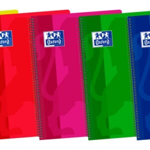 oxford school classic fº cuaderno espiral tapa de plastico pauta 3.5 con margen 80 hojas colores surtidos