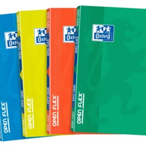 oxford school classic openflex libreta grapada a6 48 hojas cuadricula 5x5 tapa de plastico translucido ideal para estudiantes colores surtidos
