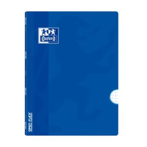 oxford school classic openflex libreta grapada a4 48 hojas cuadricula 4x4 con margen tapa de plastico translucido ideal para estudiantes color azul