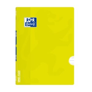 oxford school classic openflex a4 tapa de plastico resistente libreta grapada con pauta 3.5 y margen 48 hojas de papel de alta calidad en color lima