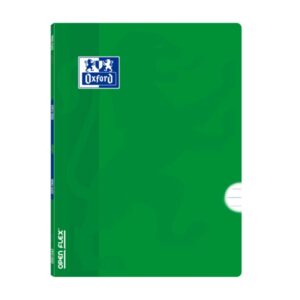 oxford school classic openflex a4 libreta grapada tapa de plastico resistente 1 linea con margen 48 hojas de papel de calidad color verde