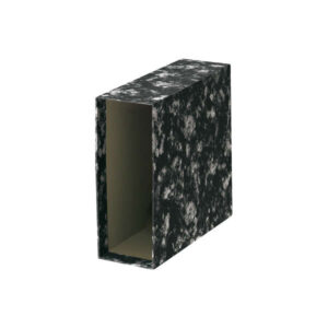 dohe funda de archivador tamaño cuarto natural medidas 226x241x82mm carton forrado con papel impreso color negro jaspeado