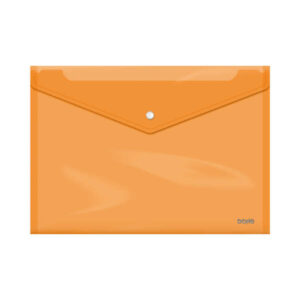 dohe sobre portadocumentos folio+ cierre de broche polipropileno cristal transparente 150 micras color naranja