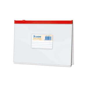 dohe bolsa zipper apaisada pvc transparente 200 micras tamaño a5 apertura superior cierre zip hermetico