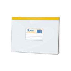 dohe bolsa zipper apaisada pvc transparente 200 micras tamaño a5 apertura superior cierre zip hermetico