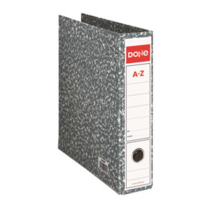dohe archiclas archivador de palanca formato folio 287x350x75mm cubierta carton forrado lomo ancho con ollao cantoneras metalicas color gris jaspeado