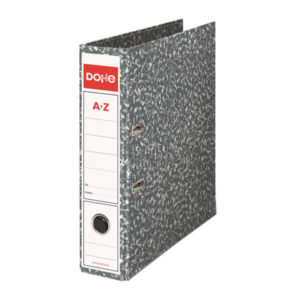 dohe archivadores jaspeados 320x280mm carton forrado con papel impreso cantoneras metalicas ollao, rado y palanca de maxima calidad color gris