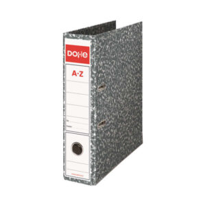 dohe archivador jaspeado a4 natural lomo de 70mm carton forrado con papel impreso cantoneras metalicas ollao, rado y palanca de maxima calidad color gris japeado