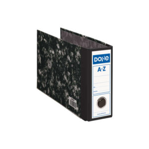 dohe archinovo archivador jaspeado de palanca cuarto apaisado con ollao carton forrado con papel impreso cantoneras metalicas color negro jaspeado