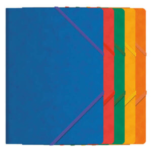 dohe carpeta de gomas con tres solapas tamaño folio fabricada en cartulina de primera calidad plastificada cierre de gomas planas