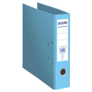 dohe ecofile archivador de palanca tamaño folio 320x285mm carton rigido forrado ollao, rado, tarjetero adhesivo cantonera larga metalica color azul claro