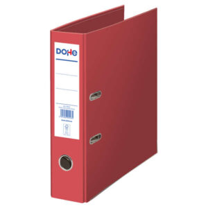 dohe ecofile archivador de palanca tamaño folio 320x285mm carton rigido forrado ollao, rado, tarjetero adhesivo cantonera larga metalica color rojo