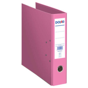 dohe ecofile archivador de palanca tamaño folio 320x285mm carton rigido forrado ollao, rado, tarjetero adhesivo cantonera larga metalica color rosa