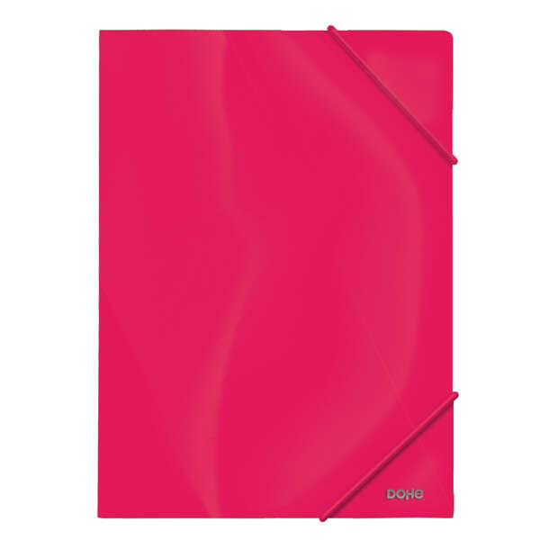 dohe carpeta de gomas con tres solapas 600 micras fabricada en polipropileno opaco cristal cierre de gomas redondas