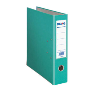 dohe archivador de palanca tamaño a4 lomo ancho 70mm ollao, rado y tarjetero en el lomo carton forrado con polipropileno cantoneras metalicas color verde claro