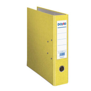 dohe archivador de palanca tamaño a4 lomo ancho 70mm ollao, rado y tarjetero en el lomo carton forrado con polipropileno cantoneras metalicas color amarillo