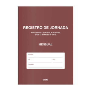 dohe libro de registro de jornada 12 hojas mensuales ideal para 1 empleado 1 año papel de 120 gr