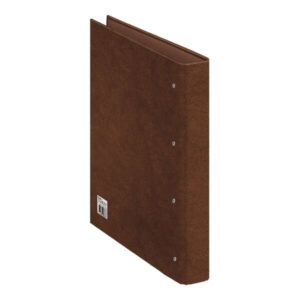 dohe carpeta de 4 anillas mixtas 25mm folio natural carton forrado papel impreso y plastificado color cuero