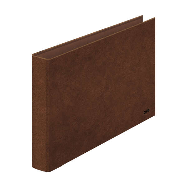 dohe carpeta de 2 anillas mixtas 25mm folio apaisado carton forrado papel impreso y plastificado color cuero