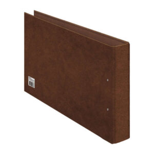 dohe carpeta de 2 anillas mixtas 40mm folio apaisado carton forrado papel impreso y plastificado color cuero
