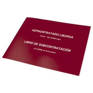 dohe libros de subcontratacion din a4 apaisado euskera/castellano 10 hojas numeradas hojas autocopiativas