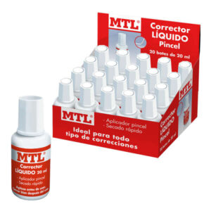 dohe expositor de 20 correctores liquidos con aplicador pincel 20ml rapido secado eficaz cobertura ideal para oficina y escuela