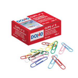 dohe clips metalicos plastificados numero 2 colores surtidos resistente y duradero