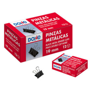 dohe 12 pinzas metalicas sujetapapeles de pala abatible 50mm acero de gran resistencia color negro