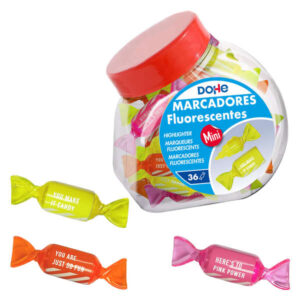dohe candy bote de 36 marcadores fluorescentes punta biselada de 1 4mm tinta extrafluorescente base agua colores surtidos