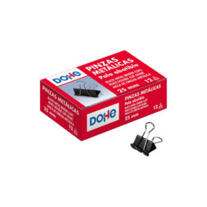 dohe 12 pinzas metalicas sujetapapeles de pala abatible 50mm realizadas en acero de gran resistencia color negro