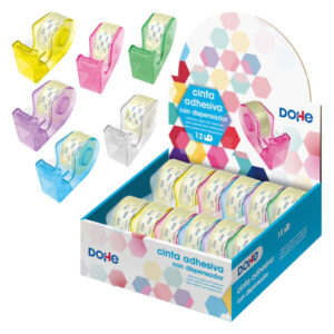 dohe expositor con 12 dispensadores de cinta adhesiva cinta adhesiva de 18mmx20m practico y versatil colores surtidos