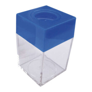dohe portaclips en plastico con deposito transparente 42x42x70mm embocadura imantada de color azul