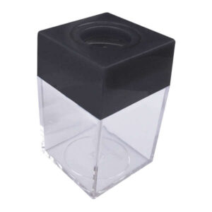 dohe portaclips en plastico con deposito transparente 42x42x70mm embocadura imantada de color negro