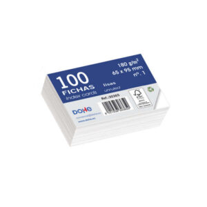 dohe pack de 100 fichas de cartulina 180gr offset color blanco