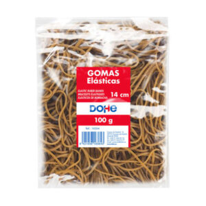 dohe gomas elasticas longitud 14cm fabricadas en latex de gran resistencia y elasticidad bolsa de 100gr