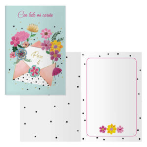 dohe pack de 6 tarjetas de felicitacion 11.5x17cm impresion a todo color estampaciones con pelicula de color estampacion en seco papel offset blanco de 300gr incluye sobre de color