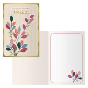 dohe pack de 6 tarjetas de felicitacion de cumpleaños 11.5x17cm impresion a todo color estampaciones con pelicula de color estampacion en seco papel offset blanco de 300gr incluye sobre de color