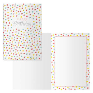 dohe pack de 6 tarjetas de felicitacion de cumpleaños 11.5x17cm impresion a todo color estampaciones con pelicula de color estampacion en seco papel offset blanco de 300gr incluye sobre de color