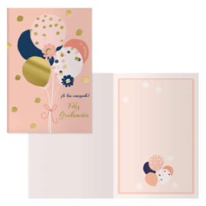 dohe pack de 6 tarjetas de felicitacion de graduacion 11.5x17cm impresion a todo color estampaciones con pelicula de color estampacion en seco papel offset blanco de 300gr incluye sobre de color