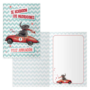 dohe pack de 6 tarjetas de felicitacion de jubilacion 11.5x17cm impresion a todo color estampaciones con pelicula de color estampacion en seco papel offset blanco de 300gr incluye sobre de color