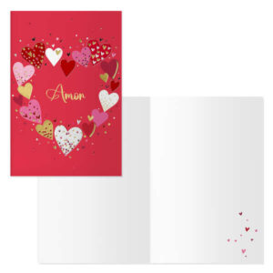 dohe pack de 6 tarjetas de felicitacion de san valentin 11.5x17cm impresas a todo color estampaciones con pelicula de color estampacion en seco papel offset blanco de 300gr incluye sobre de color