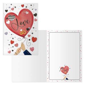 dohe pack de 6 tarjetas de felicitacion de san valentin 11.5x17cm impresas a todo color estampaciones con pelicula de color estampacion en seco papel offset blanco de 300gr incluye sobre de color