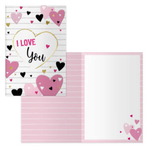 dohe pack de 6 tarjetas de felicitacion de san valentin 11.5x17cm impresas a todo color estampaciones con pelicula de color estampacion en seco papel offset blanco de 300gr incluye sobre de color