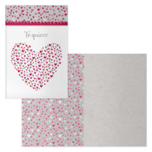 dohe pack de 6 tarjetas de felicitacion de san valentin 11.5x17cm impresas a todo color estampaciones con pelicula de color estampacion en seco papel offset blanco de 300gr incluye sobre de color